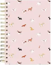 Graphique Hardbound Journal, Dog Pattern Design – 160 Ruled Pages, Dogs with Pink Background on the Cover, 6.25" x 8.25" x 1" – Perfect for Taking Notes, Lists and More