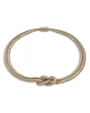 John Hardy 14K Yellow Gold Love Knot Double Chain Collar Necklace, 16