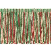 10 Yards of 4" Glitter Chainette Fringe Trim, Christmas Multi
