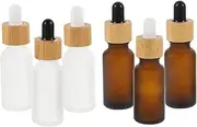 BATHVEVE 6Pcs Frosted Dropper Bottles Refillable Empty Oil Containers with Caps for Essential Oils Perfumes and DIY Projects Random Colors Random Color