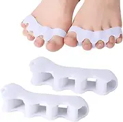 Toe Spacers for Bunions & Hammer Toe - 5 Hole Breathable Toe Separators, Gel High Elastic Hallux Valgus Corrector, Comfortable Toe Straightener for Foot Pain Relief [2 Pairs]