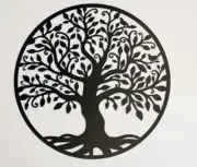 Tree Of Life With Birds Black Finished NEW Metal Art 24"Height