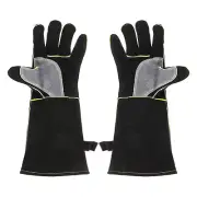 1Pair A3036 Welding Gloves 16" Fire Heat Resist Cowhide Leather Grill Gloves