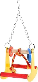 Toddmomy Parrot Swing Parrot Chewing Feeder Hammock Bird Inflatable Aviary Cockatiel Spinner Cages Fun Parakeets Rat Rabbit Seesaw Hamster Chime Finch Bell Budgie Nest Play Plastic