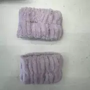 Lavender Purple 2 Pair Bundle Wrist Bands For Face Washing Skincare Routine