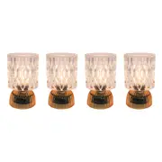 4x LVD Led Glass Home/Room Bedside Lamp Light Tabletop Decor 15cm Dark Amber