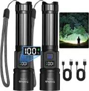 Rechargeable Flashlights High Lumens, Super Bright Flash Light, 5 Modes Zoomable