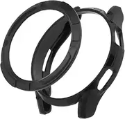 SING F LTD Watch Frame Protector Case Cover with Bezel Ring Loop Adhesive Cover Compatible with Galaxy Watch 4 Classic 46mm Black Smartwatch TPU Protective Case