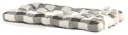 1 (One) Cushion Bench Pad w/ties (18.25"x38.5") BLACK & WHITE BUFFALO CHECK, LK