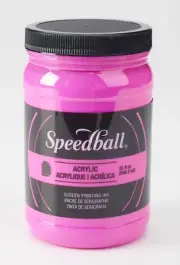 Speedball Acrylic Screen Printing Ink 32-Ounce Fluorescent Magenta