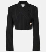 [Sportmax] Sportmax Utopia pinstripe cropped blazer UK 16 black