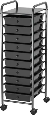 SimpleHouseware Utility Cart with 10 Drawers Rolling Storage Art Craft Organi...