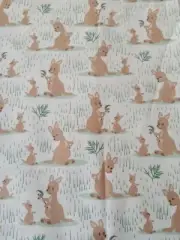 Aussie Nursery Kangaroo White Cotton Fitted Cot Sheet Handmade
