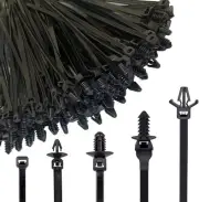 160Pcs Universal Nylon Push Mount Cable Zip Tie,Nylon Self Locking 160pcs