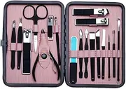 HONMEET Nail Cliers for Thick Nails 18pcs Manicure Tools Set Nail Kit Clippers Storage for Home Use