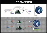 HotWheels(1/64),55 Gasser "Timberwolves" Waterslide, Printed White First, Decals