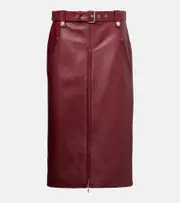 [Gucci] Gucci Leather midi skirt AU 10 burgundy