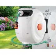 Greenfingers 20M Retractable Water Hose Reel Garden Spray Gun Storage Auto Rewin
