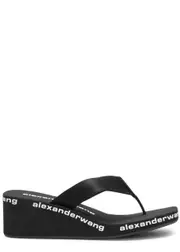 Alexander Wang 50 Logo Wedge Flip Flops - Black - 38 (IT38/ UK5) 38 (IT38/ UK5)