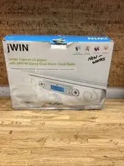 jWIN Under Cabinet CD Player W/ AM/FM Stereo Dual Alarm Clock Radio NOS QU-1