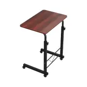 Artiss Laptop Table Desk Adjustable Height Stand Mobile Black Dark Wood
