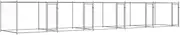 vidaXL Dog Cage/Kennel/Crate with Doors - Galvanized Steel - Grey - Lockable and Durable - Versatile Use for Play/Exercise/Training - 10 x 2 x 1.5 m