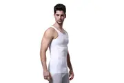 5 x Slimming Tank Top Mens Body Shaper Compression Vest Top Singlet White