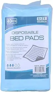 40pk Adult Disposable Economy Pads Adult Incontinence Disposable Bed Pee Underpads 60 x 90cm (1Pack)