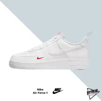 在飛比找蝦皮商城優惠-NIKE AIR FORCE 1 白紅 小勾 皮革 空軍一號