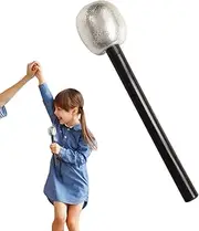 Simulated Microphone Props, Fake Microphone Prop for Children, Realistic Design Pretend Star Toy for Costume, Cosplay Activity, Rock-Theme Fashion Show, Birthday