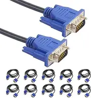 VGA to VGA Cable (6 Feet 10-Pack) VGA to VGA Monitor Cable 1080P Full HD, Male to Male Cord HD15 for Computer PC Monitor Laptop TV Projector (6FT - 10PK)
