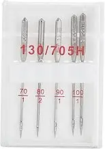 Sewing Needles, Needles 5Pcs Machine Needle Iron Material Flat Shank Regular Point Sewing Needle Replacement Kit Sewing Machine Kit with Storage Box for Most Household Sewing