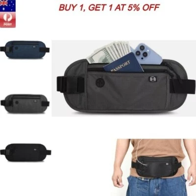 RFID Travel Running Passport Waist Bag Belt Bum Pouch Sport Blocking Wallet Hike