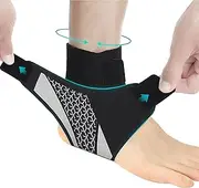 Ankle Support Brace， Open-Heel Ankle Brace with Adjustable Straps for Sports Protect, Plantar Fasciitis, Achilles Tendonitis, Ligament Damage, Injury Recovery，Male and female,Uniform size/No distinction between left and right (Left, Gray)
