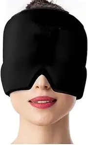 Migraine Relief Cap, Soothing Headache Ice Pack Mask Products, Cooling Gel Hat, Face Cold Compress Head Wrap for Tension, Stress & Hangover
