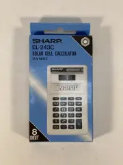 Sharp Elsimate Solar Cell Calculator EL-243C Made In Thailand 8 Digit