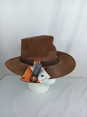 NWT Wilson's Leather Brown Wool Felt Fedora Hat Upf 50+ Kakadi Traders Large