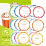 Removable Mason Jar Lid Labels, Canning 2-inch, Garden Flowers