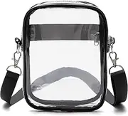 Veluckin Womens Transparent Clutch Clear PVC Purse Fashion Crossbody with Golden Chain Strap PGA Stadium Approved Bags