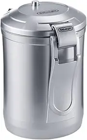 [De'Longhi] Vacuum Coffee Canister DLSC068, Battery Operated Automatic Sealing, Dishwasher Safe, Capacity 1.5 L, Modern Brushed Silver Finish