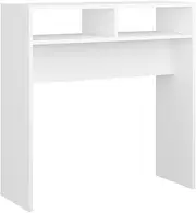 Small Console Table, Narrow Entryway Table with 2 Open Storage Shelves, Accent Sofa Table Couch Table for Hallway Living Room Bedroom, White 78x30x80 cm