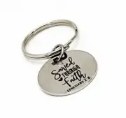 Saved Through Faith Charm Keychain, Ephesians 2 8, Scripture Gift, Baptism Gift