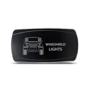 Rocker Switch for Jeep JK Windshield Lights Symbol - Horizontal - White LED