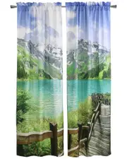 Habitat Set of 2 Photo Real Landscape Light-Filtering Pole Top 37x84 Curtain Panels