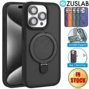 For iPhone 16 16e 15 14 13 12 11 Pro Max Plus Case Magsafe Stand Shockproof+Lens