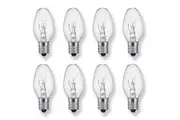 Sansai 8pk 7W 240V E14 Replacement Warm Light Bulb Clear for Night Light Lamps