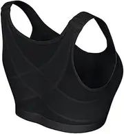 LeoLeoyy Posture Corrector Lift Up Bra Women New Cross Back Breathable Underwear Shockproof Sports Support Fitness Vest Bras Size (Black,4X-Large)