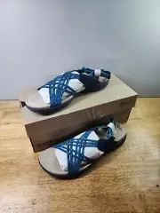 Clarks Womens Amanda Ease Blue Sandals Shoes Size 11
