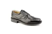 Roamers Mens Plain Leather Capped Gibson Formal Shoes (Black) - UTDF609
