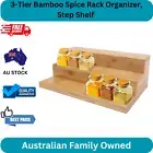 3-Tier Bamboo Spice Rack Organizer, Step Shelf for Cabinet & Countertop Kitchen